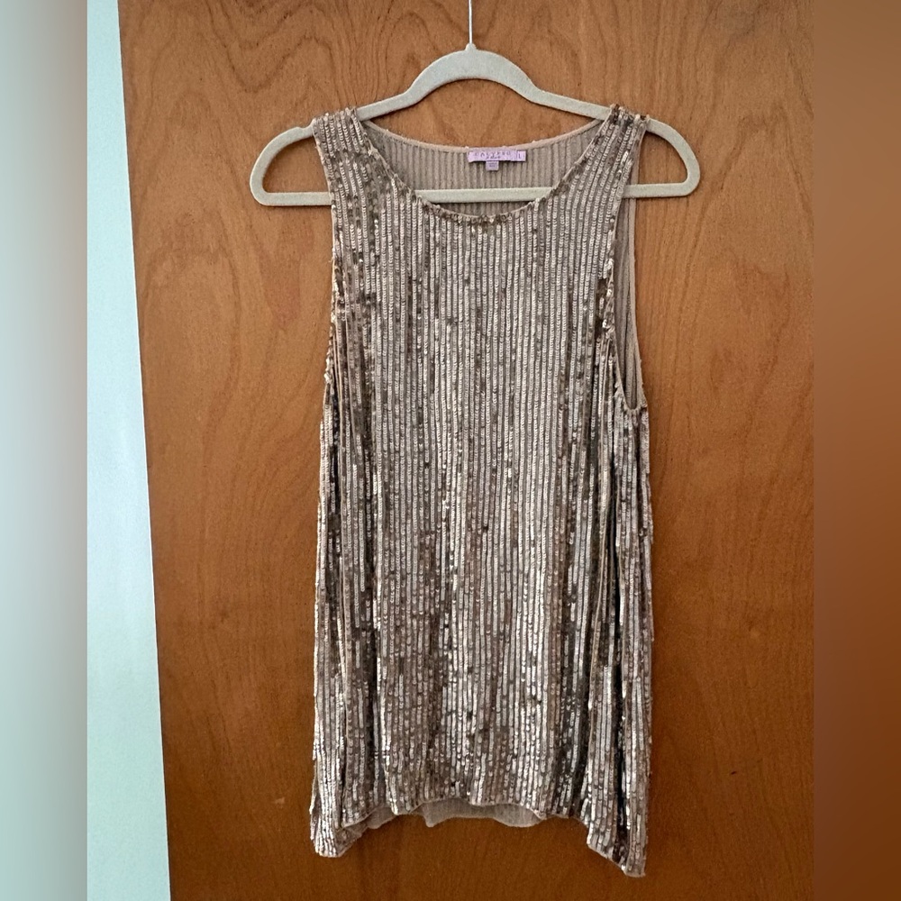 🔥🔥🔥 Sexy Calypso St. Barth Gold Sequin Sleeveless Mini Dress Size Large 🔥🔥🔥
